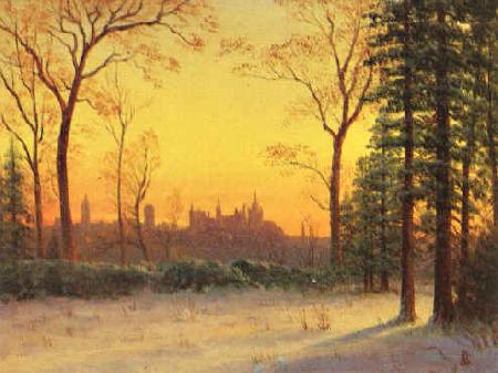 Albert Bierstadt View of the Parliament Buildings from the Grounds of Rideau Halls